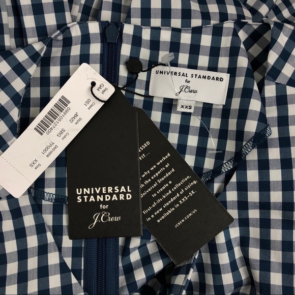 J. Crew x Universal Standard Gingham Poplin Dress - Picture 7 of 8
